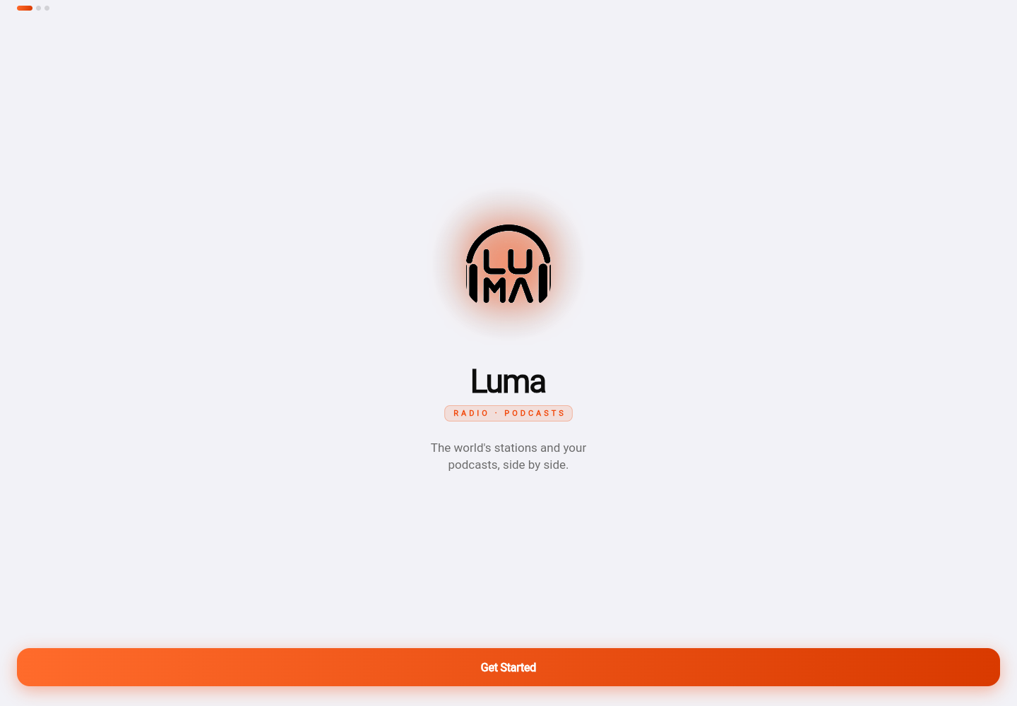 LUMA Stream version 538 browser preview